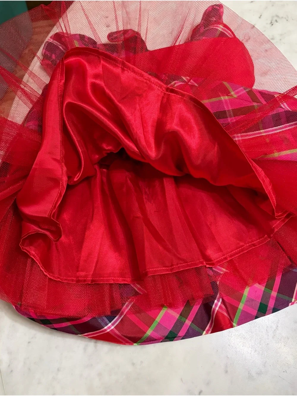 Hartstrings Red and Pink Plaid Girls' Dress